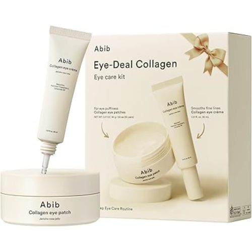 Abib Eye-Deal Eye Care Kit | Vegan Collagen Eye Patch, Non-animal Collagen Eye Cream | Puffy Eyes and Dark Circles, Anti-Wrinkle | Gifts for Women (Under Eye Care Duo)