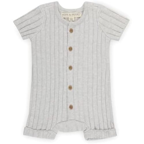 Hope & Henry Organic Cotton Sweater Romper with Button Front
