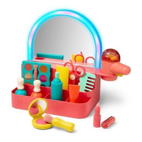 B. toys Just B. You Beauty Set - 16pc Pretend Play Accessories for Toddlers, Light-up Mirror
