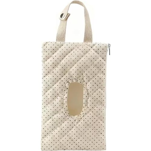 Quilted Baby Wipe Holder Quilted Wipe Pouch Portable Hanging Floral Wet Wipes Bag for Car, Stroller