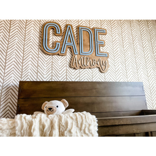 Large Wood Name Sign, Layered Names, Boho Nursery Name Sign, Laser Cut Name Signs, Baby Shower Gift, Boy Name Sign, Girl Name Sign, Wall Art