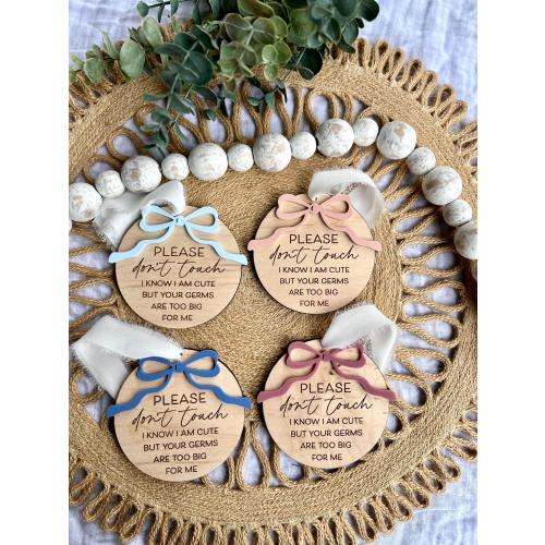 Don't Touch Baby Car Seat Tag, Your Germs Are Too Big For Me Tag, Baby Shower Gift, Your Germs Are Too Big For Me Tag With Bow, Newborn Sign
