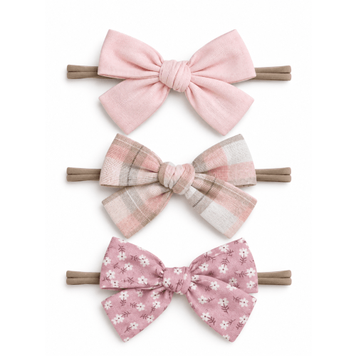 Baby Girl Headband Bows | 3-Pack Nylon Bows, Lottie – SpearmintLOVE