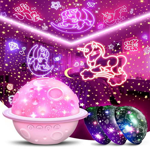 Planetary Star Projector Night Light for Kids, Unicorn Projector Light for Kids Room, Birthday Gifts for 3 4 5 6 7 8 Year Old Girls, Unicorn Toys Gifts for Boys Age 3-12, Bedroom Decor