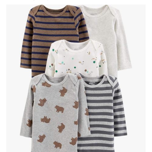 Simple Joys by Carter's Baby Boys Long-Sleeve Bodysuit Pack of 5Bodysuit
