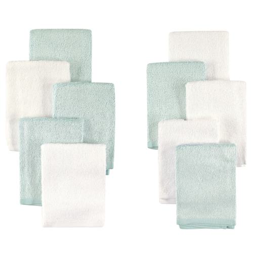Little Treasure Baby Unisex Rayon from Bamboo Luxurious Washcloths, Mint White, One Size - Mint White - One Size