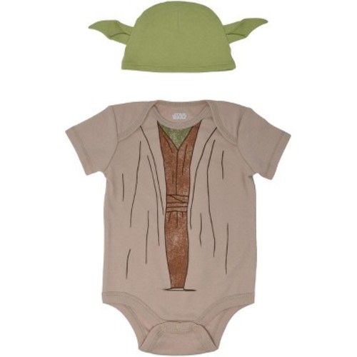 Star Wars The Child Newborn Baby Boys Bodysuit and Hat Set Yoda 0-3 Months