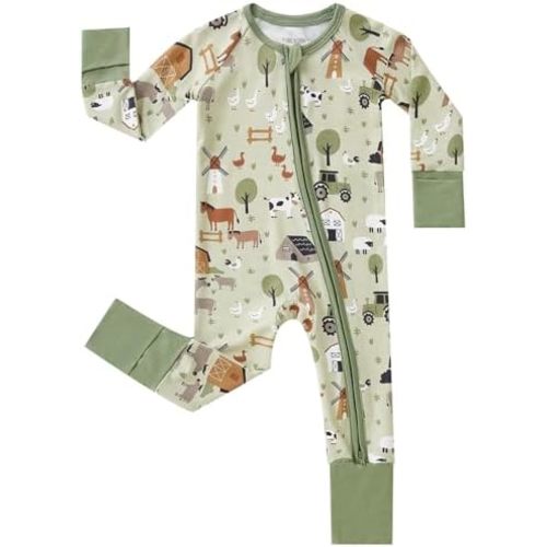 pureborn Baby Infant Boys Girls Sleeper Snug Fit Viscose from Bamboo Pajamas 0-24 Months