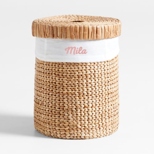 Personalized Wonderful Wicker Organic Cotton Hamper Liner