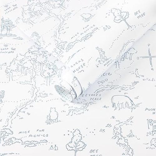 Dimoon 78.7"x17.3" Peel and Stick Wallpaper Contact Paper Boho Blue White Wallpaper Floral Removable Wall Paper Self Adhesive Modern for Nursery Bedroom Cabinets and Drawers Papel Tapiz para Pared