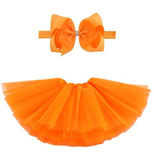 BGFKS 5 Layered Toddlers Tulle Tutu Skirt for Girls with Headband for Baby Girl 0 to 36 Months