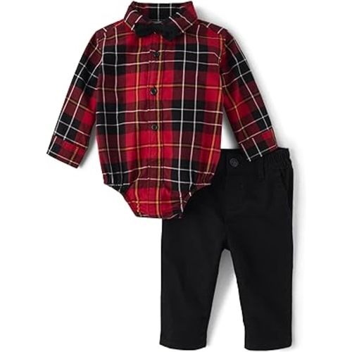 The Children's Place baby-boys And Newborn Long Sleeve Dress Shirt and Pants 2-piece Set