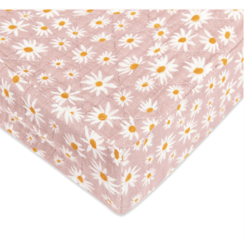 Quilted Changing Pad Cover in GOTS Certified Organic Muslin Cotton