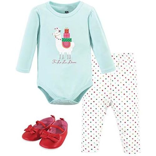 Hudson Baby Unisex Baby Cotton Bodysuit, Pant and Shoe Set
