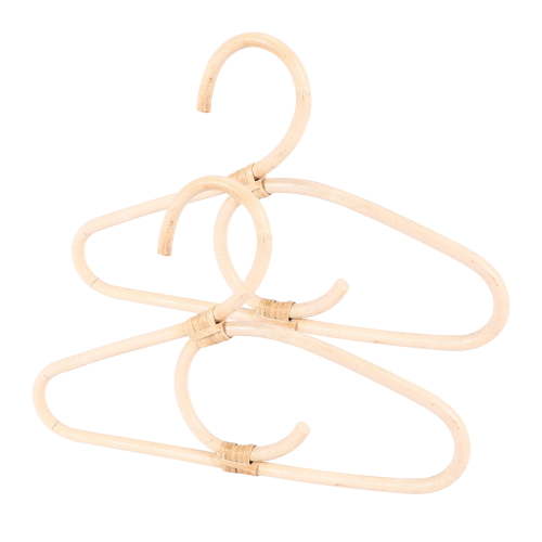 2Pcs Rattan Clothes Hanger Nordic Style Kids Garments Organizer Rack Children Room Decor Hangers for