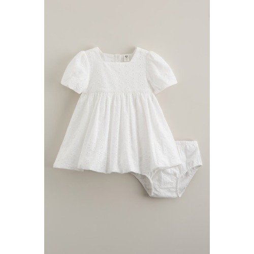Bubble Cotton Broderie Anglaise Dress with Bloomers