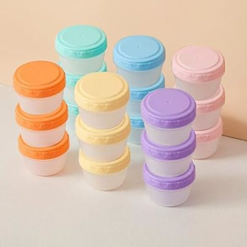 18PCS Small Containers with Lids, Reusable Plastic Bowls for Snack and Puree, Salad Dressing Container to Go, Deli, Sauce, Freezer Condiment Containers, Dishwasher Safe