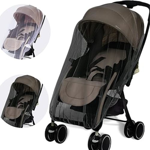Mosquito Net for Stroller,Protective 2Pack Bug Net for Stroller(White+Grey)