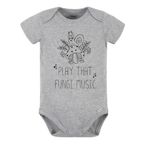 Play That Fungi Music Funny Cute Baby Bodysuit, Kids & Toddler T-Shirt - Funny Outfit for Girls Boys Baby Shower Foodie Tee