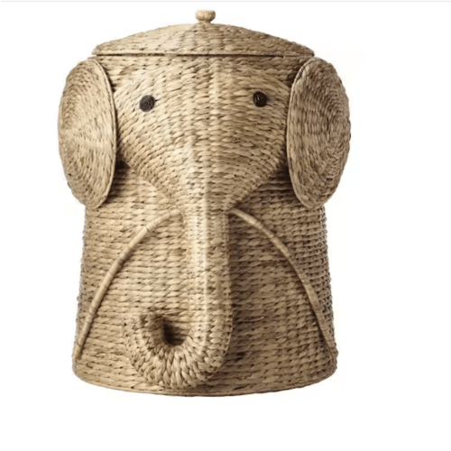 Elephant Hamper Basket - Natural