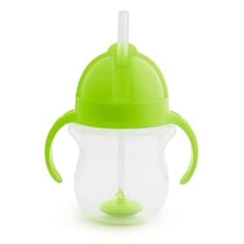 Munchkin® Any Angle™ Weighted Straw Trainer Cup with Click Lock™ Lid, 7 Ounce, Green - 1 Count (Pack of 1)