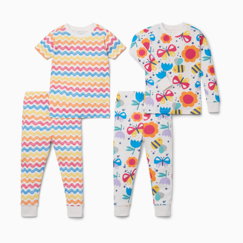 Small Story Pajamas Set 2 Pack - Butterflies And Bees, 2 T