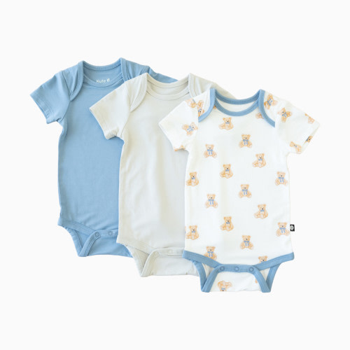 Kyte Baby First Favorites Bodysuit Bundle (3 Pack) - Bear/Oat/Slate, 0-3 M