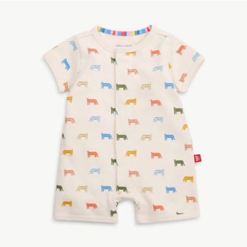 Magnetic Me Organic Cotton Short Sleeve Romper: Le Tigre