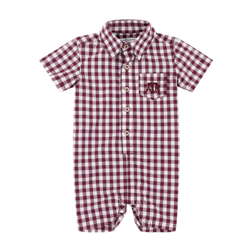 Texas A&M Collegiate Outfitters Plaid Romper - Maroon