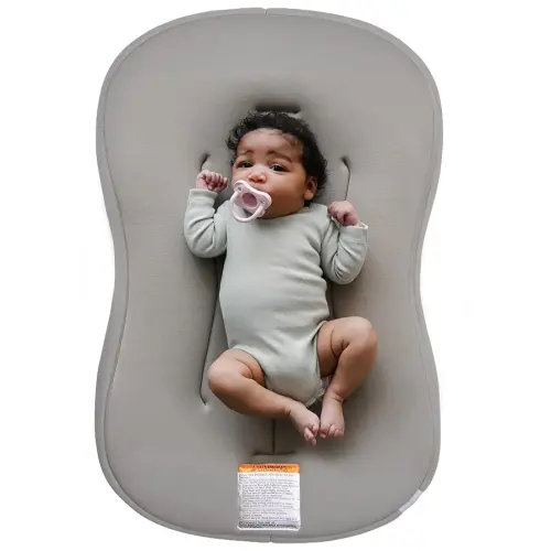 Snuggle Me® Baby Lounger Curve (0-6 Months) - Premium Organic Cotton with Foam Core, Machine-Washable Cover, Buttery-Soft & Breathable Infant Lounger with Travel Bag (30 in x 20 in x 1.9 in) - Birch