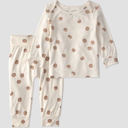 Carter's Just One You® Baby 2pc Cookie Comfy Soft Top & Bottom Set - Ivory 3M