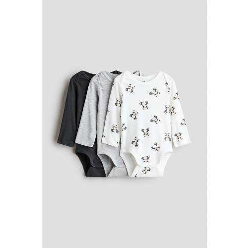 3-PACK COTTON BODYSUITS WITH LAP SHOULDERS 0-1/1-2 months