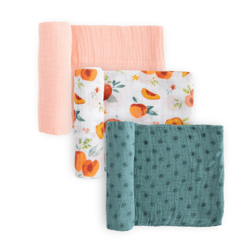Cotton Muslin Swaddle Blanket 3 Pack - Georgia Peach