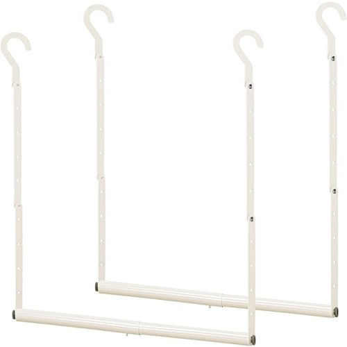 STORAGE MANIAC Adjustable Closet Rod for Hanging Clothes, 2 Pack Black