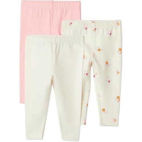 Amazon Essentials x Sofia Grainge Unisex Toddlers and Babies' Cotton Breathable Ankle Length Legging, Pack of 3
