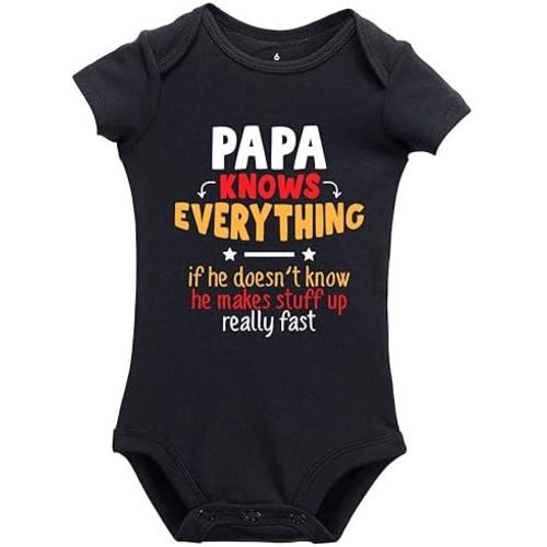 Papa Knows Everything Girls and Boys Baby Universal Bodysuits