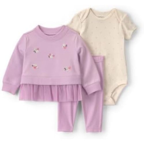 Carter's Baby Girls' 3-piece Bodysuit Pant Sets