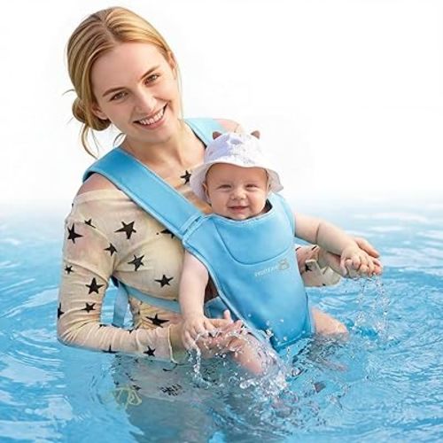 FRUITEAM Baby Carrier for Infants & Toddlers – Ergonomic Lightweight Harness, Adjustable for Dad & Mom, Perfect for Pool Beach Hiking Travel, Quick-Dry & Waterproof (Blue)