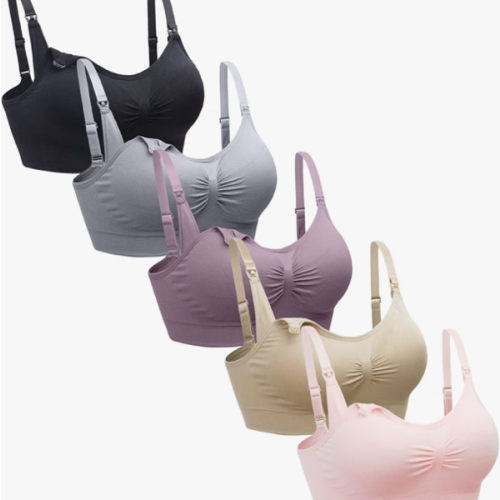 Suekaphin 5PACK Nursing Bra Wireless Bra Women's Sleeping Maternity Bra Breastfeeding Bra