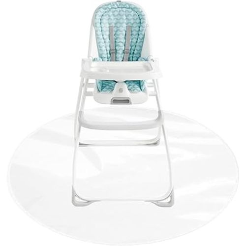 Klmnop 54" High Chair Mat for Floor, 2-Pack Round Splat Mat, Plastic Waterproof Floor Protector for Food Spills, Clear Reusable Splash Mat for Kitchen(Clear)