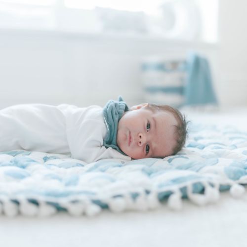 Caspian Quilted Play Mat - Ocean Play Mat | Crane Baby