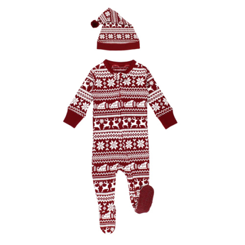 Santa's Sleigh | Holiday Thermal Zipper Footie & Cap Set