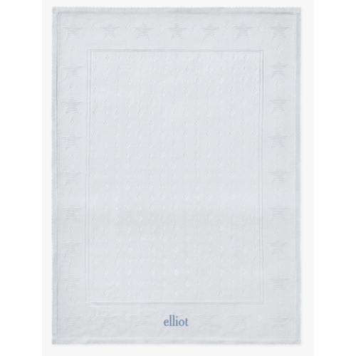 Star Pointelle Baby Blanket - emboidered 'Elliot' in blue
