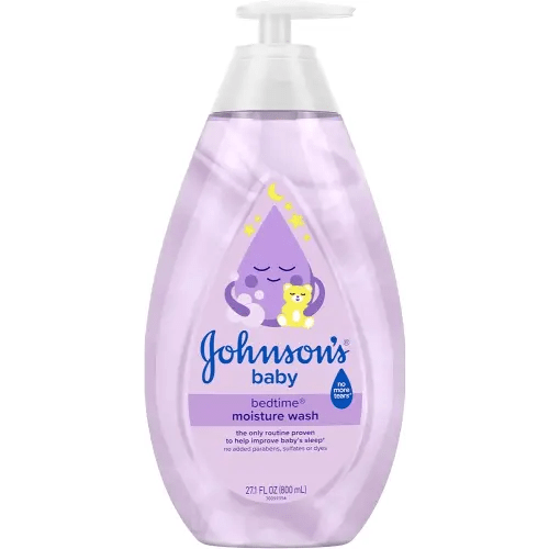 Johnson's Baby Bedtime Moisture Body Wash, Soothing NaturalCalm Aromas, Nighttime Bath Wash to Help Calm Baby Before Bed, Baby Wash, No added Parabens & Sulfates, 27.1 fl. oz