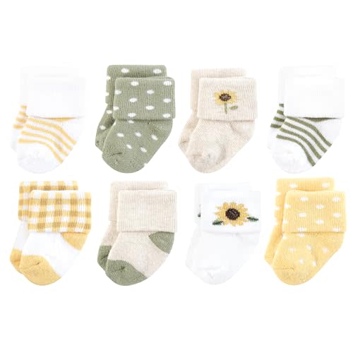 Hudson Baby unisex-baby Cotton Rich Newborn and Terry Socks