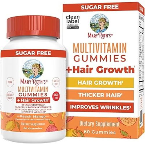 MaryRuth's Multivitamin + Hair Growth Gummies, Thicker Hair, 30 Servings