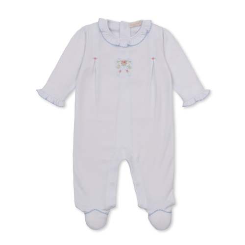 Premier Rose Bow Ruffle Hand Emb. Footie