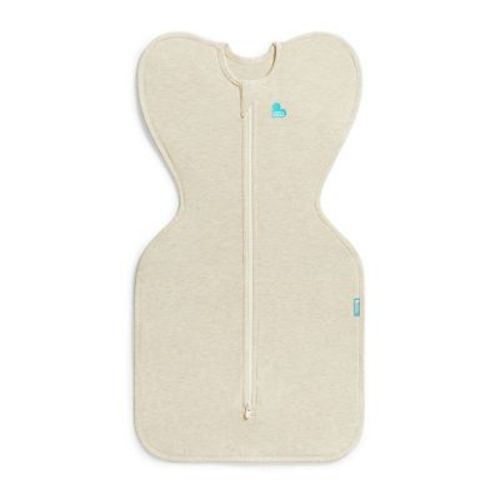 Love to Dream Baby Swaddle Up Sleep Sack - Cotton 1.0 TOG Cap Sleeve Wrap - Oatmeal - NB: Two-Way Zipper, Breathable Fabric, Extra Room in Hip.