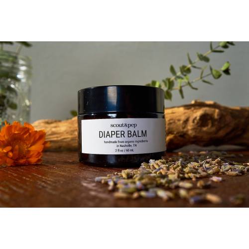 ORGANIC DIAPER BALM - calendula - lavender -chamomile - herbal infused - healing  - gentle - sensitive - baby - calming - non-toxic