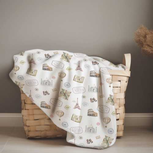 Cozy fleece Adventure Baby Blanket. Travel Theme Blanket. Adventure Awaits Baby Blanket. Travel Baby Shower. Passports, maps, landmarks.